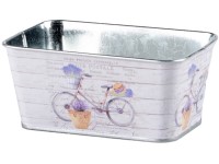 Kvetináč plechový 145x95x65mm hranatý, bicykel, farebný