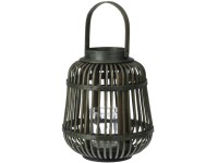 Prútená lampa s uchom so závesom na sviečku, zelená 190x240mm