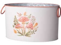 Plechová dóza s uchami, muchotrávky 245x140mm