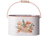 Kvetináč plechový 233x134mm oválny s uchom huby, farebná