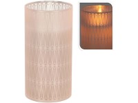 LED gyertya üvegben 75x150mm valódi lánggal, geometrikus forma, fehér