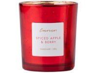 Emocio Sklo 80x90 mm metalické Spiced Apple & Berry, červená vonná svíčka