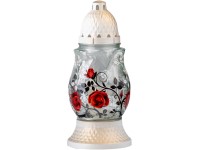 Cintorínske sklo 24cm vklad 80g 20h., ruže