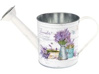 Plechová kanvička s motívom Levanduľa, farebná 300x115x145mm
