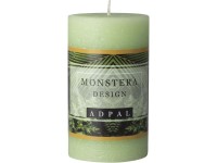Válec Rustic 70x120mm Monstera design, zelená vonná svíčka