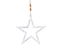Fa akasztós 180x180mm-es csillag, fehér