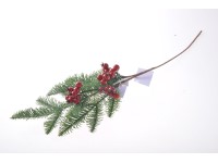 Vetvička dekoratívna ozdoba jehličí s bobulemi 15x56 cm