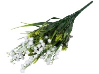 Umělé květiny, plast470mm konvalinka svazek 12 ks, bílá