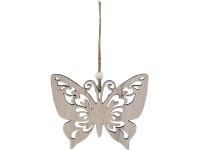 Dřevěný závěs, motýl, přírodní, 120x95mm