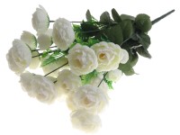 Umělé květiny, plast 490mm růže, bílá