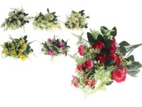 Umělé květiny, plast 410mm kamélie puget 12ks, mix barev