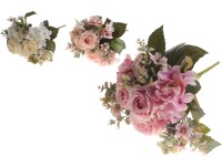 Umělé květiny, plast 460mm růže puget 9ks, mix barev