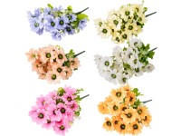 Umělé květiny, plast 420mm  sedmikráska puget 10ks, mix barev