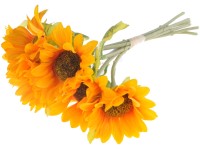 Umelé kvety, plast 380mm gerbera zväzok 5 ks, oranžová