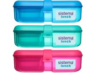 Sistema Dělený svačinový box Lunch Ribbon s nádobou na jogurt 1,1 l, mix barev