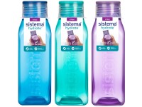 Sistema Hydrate Square Kulacs alack csavaros fedővel 475 ml, vegyes színek
