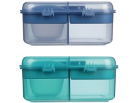 Sistema Ocean Bound Bento Cube Ételtároló doboz három rekeszes joghurt tartóval és 2 tálcával 1,25 l, vegyes színek