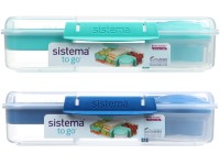 Sistema® TO GO™ Trojkomorová krabička na obed s nádobou na jogurt a miskou 1,48 l, mix farieb