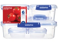 Sistema® KLIP IT PLUS™ 6 darabos ételtároló doboz szett 2x 180 ml, 2x 400 ml, 1x 1 l a 1x 2,2 l