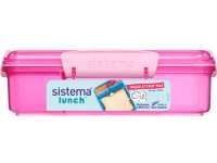 Sistema® Lunch™ Krabička na svačinu s 2 oddělenými přihrádkami 975 ml, růžová