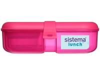 Sistema® Lunch™ Tříkomorová krabička na oběd s nádobou na jogurt 1,1 l, růžová