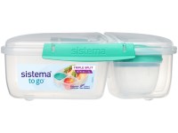 Sistema® TO GO™ Tříkomorová krabička s nádobou na jogurt 2 l, mátová