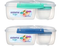 Sistema® TO GO™ Trojkomorová krabička s nádobou na jogurt 2 l, mix farieb