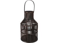 Lampa dřevo 255x255x420mm se závěsem na svíčku , tm. hnědá