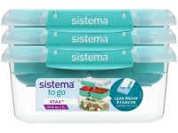 Sistema TO GO STAX Sada 3 krabiček na potraviny s oddělenými komorami, 1 l, zelená