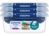 Sistema TO GO STAX Sada 3 krabiček na potraviny s oddělenými komorami, 1 l, modrá
