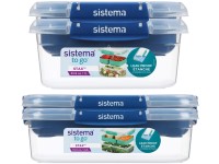 Sistema TO GO STAX Sada 4 krabiček na potraviny 2x 2,2 l, 2x 1 l, modrá