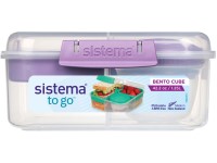 Sistema® TO GO™ Tříkomorová krabička s nádobou na jogurt 1,25 l, fialová