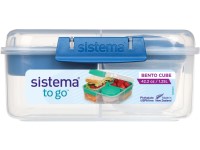 Sistema® TO GO™ Tříkomorová krabička s nádobou na jogurt 1,25 l, modrá