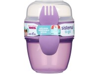 Sistema® TO GO™ Snack Capsule Dóza na desiatu + vidlička/lyžička, 515 ml, fialová