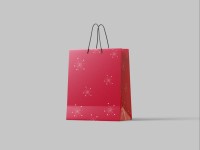 Ajándéktasak 230x120x350 mm hópelyhek, piros