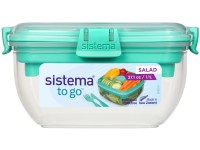 SM.To Go/Ételtároló, salátástál, evőeszköz 1,1l, zöld