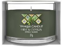 YANKEE CANDLE VOTIVNÍ SVÍČKA PLNĚNÁ VE SKLE OLIVE & CYPRESS