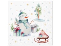 Obrúsky 20ks Lovely Snowman 33x33 cm