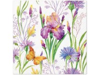 Ubrousky 20ks Iris with butterfly 33x33 cm