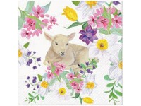 Obrúsky 20ks Lamb in flowers 33x33 cm