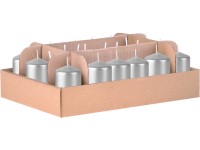 Valec 24ks 40x60 Metal strieborné sviečky