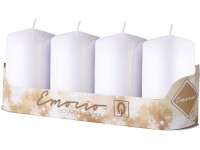 Emocio Valec 4ks 40x80 biela sviečka