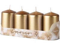 Emocio Valec 4ks 40x80mm Metal červené sviečky