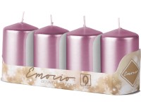 Emocio Valec 4ks 40x80mm Metal ružové sviečky