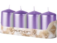 Emocio Valec 4ks 40x80mm Metal fialové sviečky