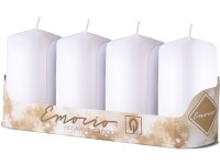 Emocio Valec 4ks 50x90mm biele sviečky
