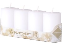 Emocio Valec 4ks 50x100 mm Rustikálne biele sviečky