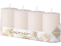Emocio Valec 4ks 50x100 mm Rustikálne krémové sviečky