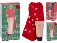 Lábápoló ajándékszett 1x 50ml folyékony testápoló/1x zokni mix, színes