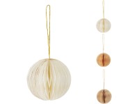 Papírdíszek 80 mm karácsonyfához, mix színek arany csillámmal